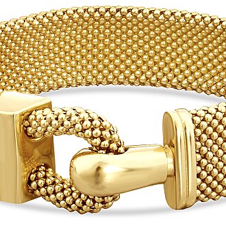 Gold Mesh Pattern Bangle Bracelet