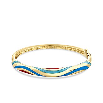 Gold Enamel Bangle Bracelet