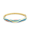 Gold Enamel Bangle Bracelet