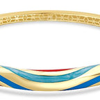 Gold Enamel Bangle Bracelet