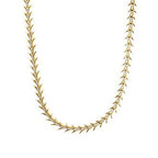 Gold Accented Wheat Pattern Choker Necklace