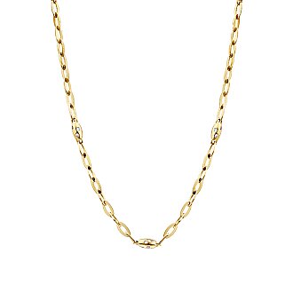 Gold Flush Set Pendant Necklace