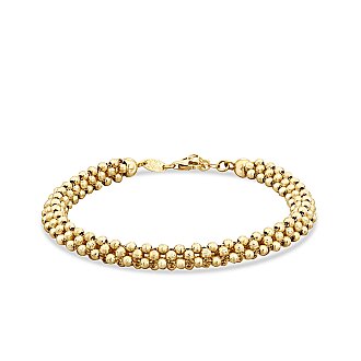 Gold Ball Bead Braided Bracelet