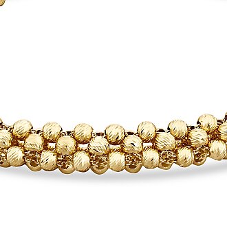 Gold Ball Bead Braided Bracelet