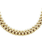 Gold Ball Bead Braided Choker Necklace