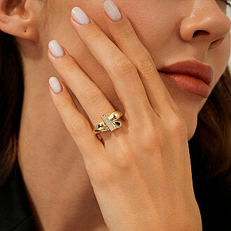 Gold Buckle Band Ring