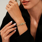 Gold Accented Curb Chain Bracelet