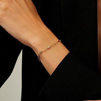 Gold Oval Rhythm Cuff Bracelet