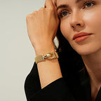 Gold Mesh Pattern Bangle Bracelet