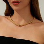 Gold Mesh Pattern Choker Necklace