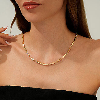 Gold Bar Pendant Necklace