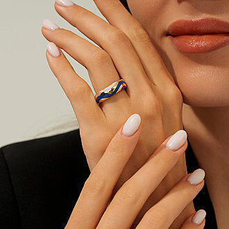 Gold Colorful Enamel Statement Ring