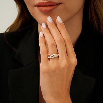 Gold Multicolored Enamel Ring