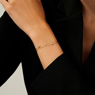 Gold Two Row Chain Bracelet