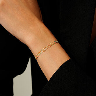 Gold Double Chain Bracelet