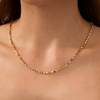 Gold Cube Box Chain Necklace