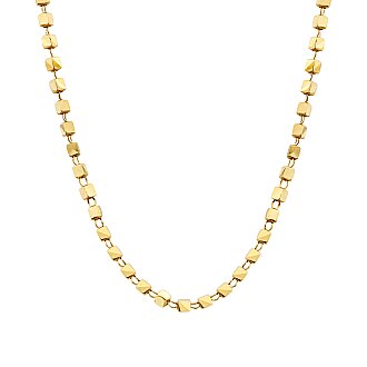 Gold Cube Box Chain Necklace