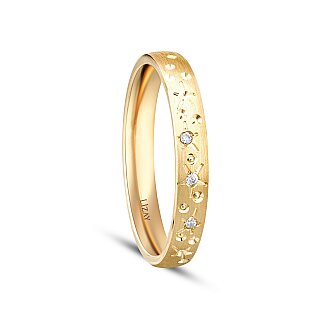 Gold Accented Women's Wedding Band