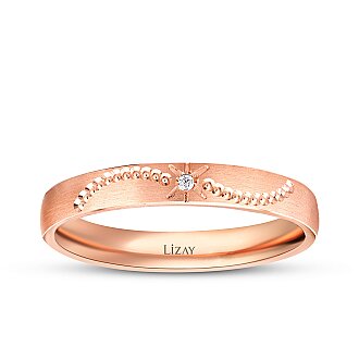 Gold Accented Rose Women's Wedding Band