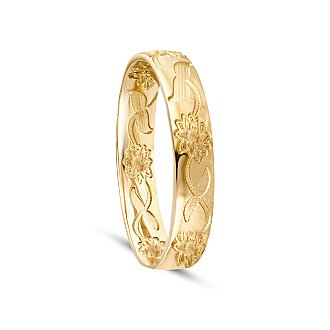 Gold Patterned Men's Wedding Band