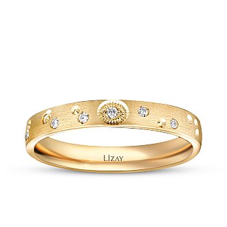 Gold Sparkle Women's Wedding Band