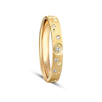 Gold Sparkle Women's Wedding Band