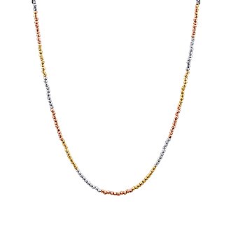 Gold Multi-Color Ball Bead Chain Necklace