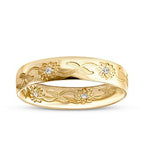 His and Hers Patterned Gold Wedding Band Set
