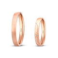 His and Hers Accented Rose Gold Wedding Band Set