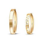 His and Hers Detailed Gold Wedding Band Set