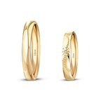 His and Hers Accented Gold Wedding Band Set