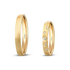 His and Hers Accented Gold Wedding Band Set