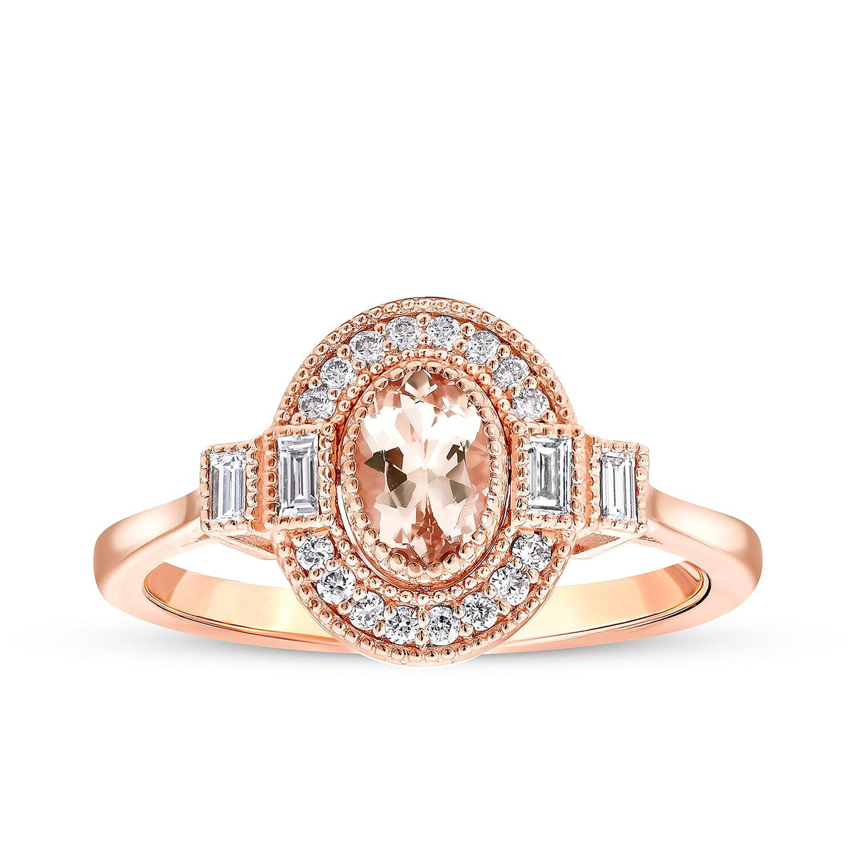 0,71 ct. Diamant-Morganit-Ring