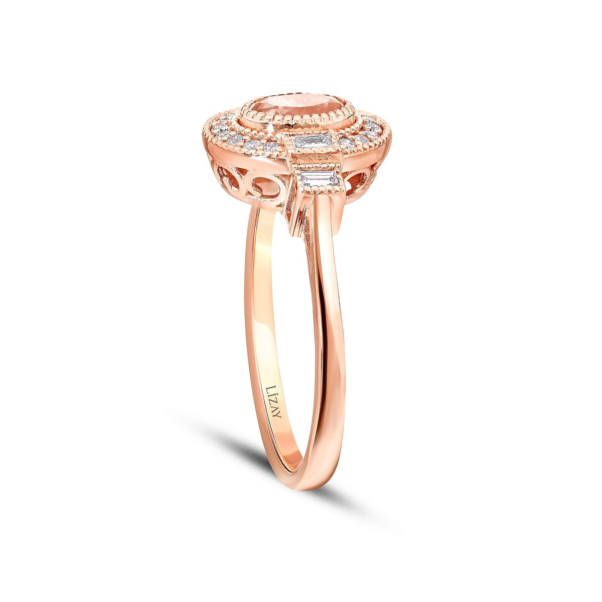 0,71 ct. Diamant-Morganit-Ring