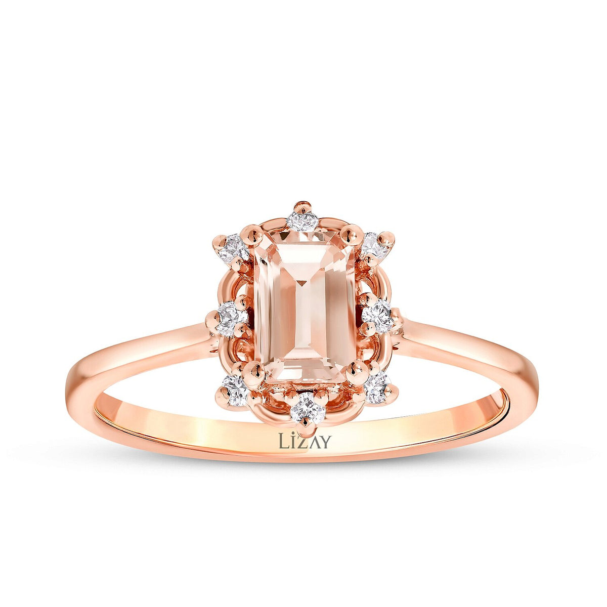 0,60 ct. Diamant-Morganit-Ring
