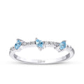 0,28 Carat Diamond Blue Topaz Ring