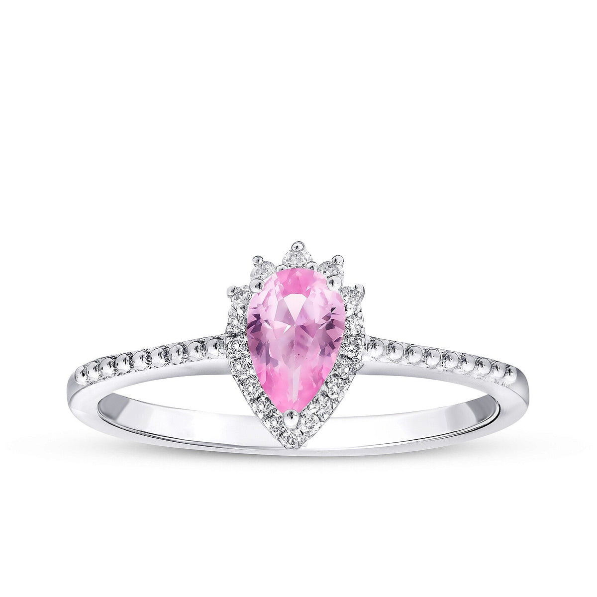 0,52 ct. Diamant-Rosa-Saphir-Ring