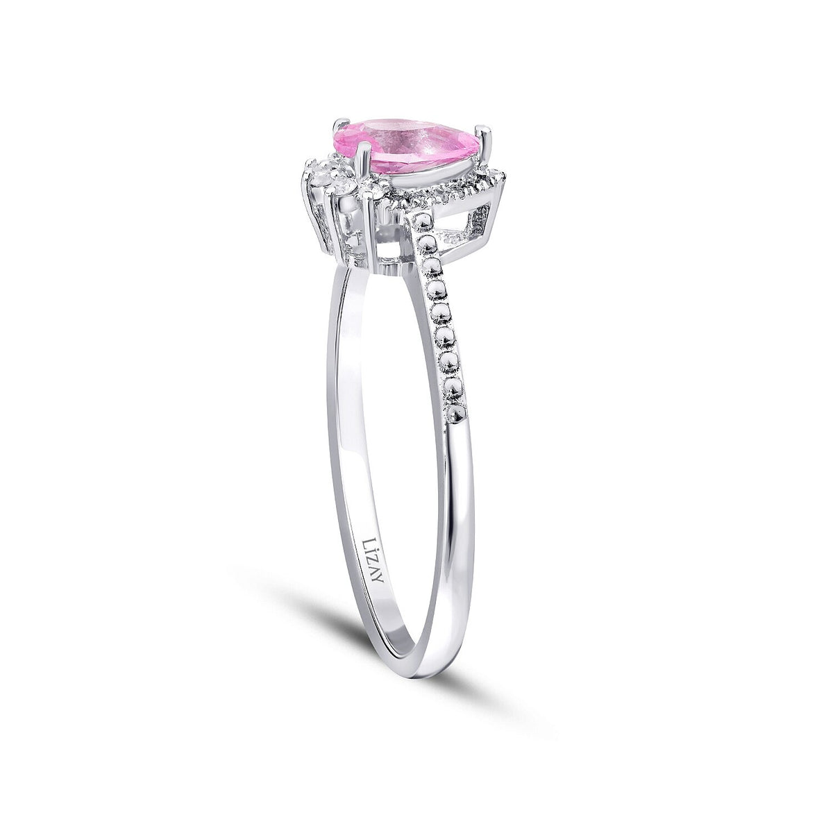 0,52 ct. Diamant-Rosa-Saphir-Ring