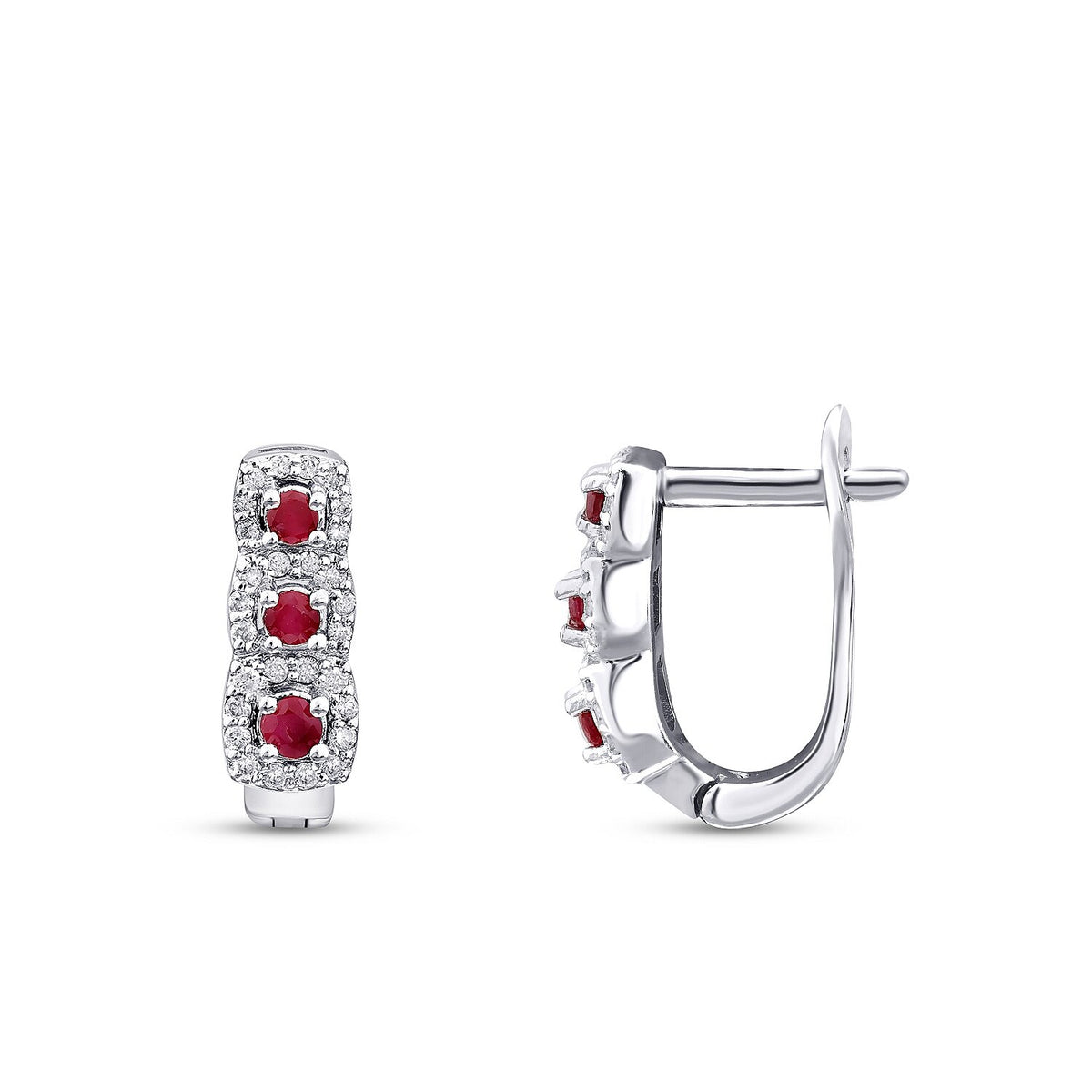 0,67 ct. Diamant-Rubin-Ohrringe