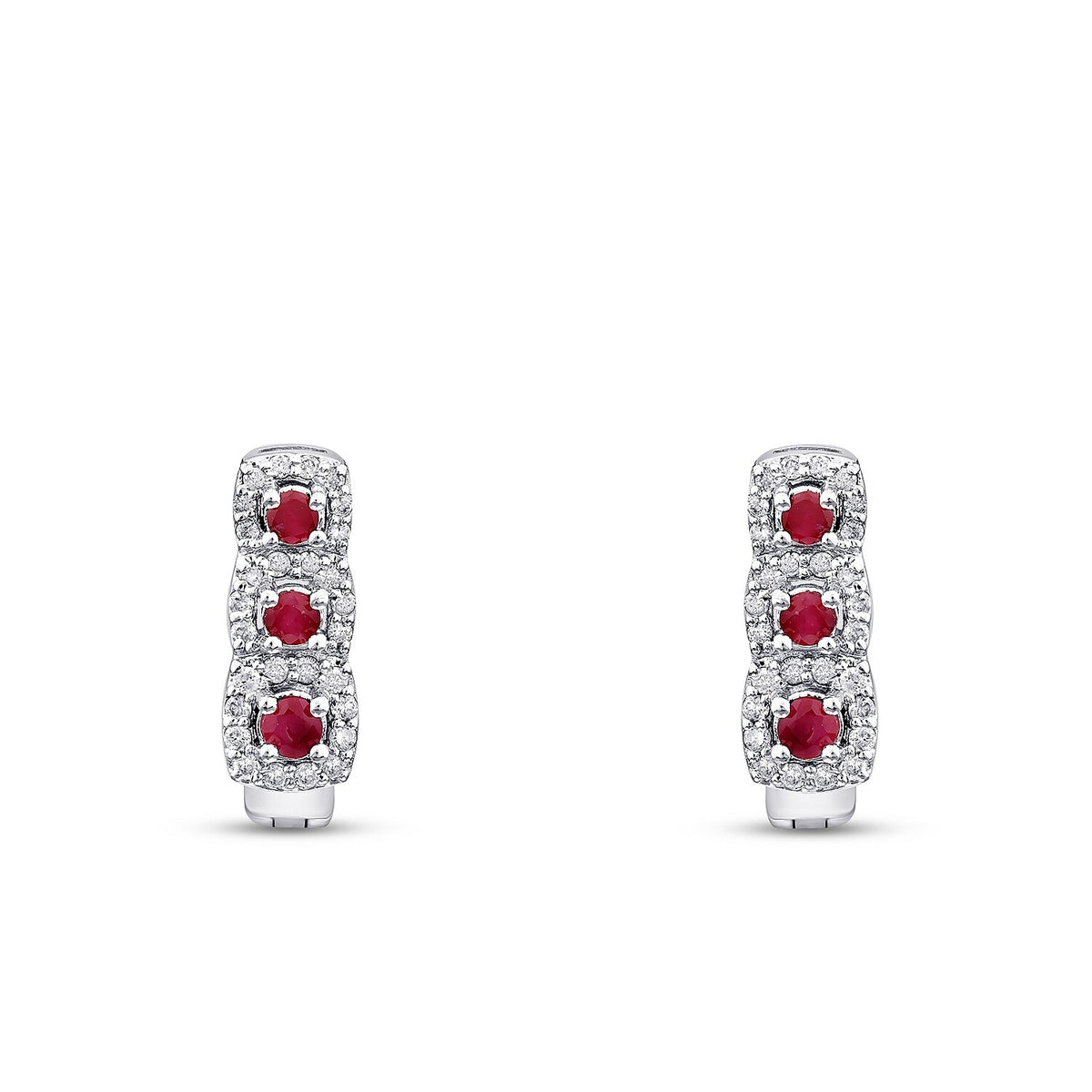 0,67 ct. Diamant-Rubin-Ohrringe