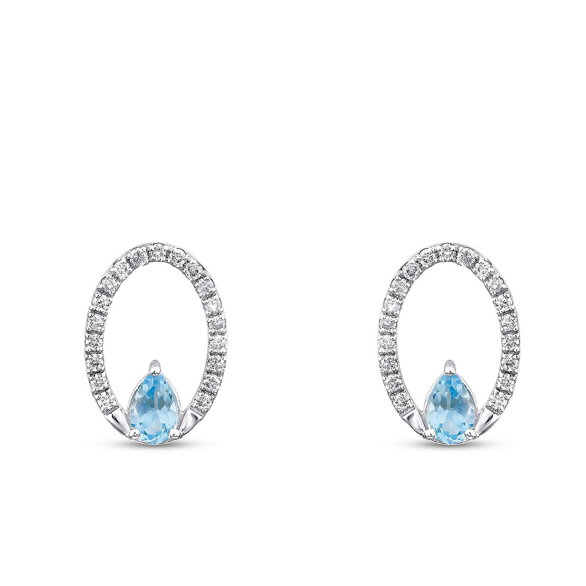 0,80 ct. Diamant-Blautopas-Ohrringe