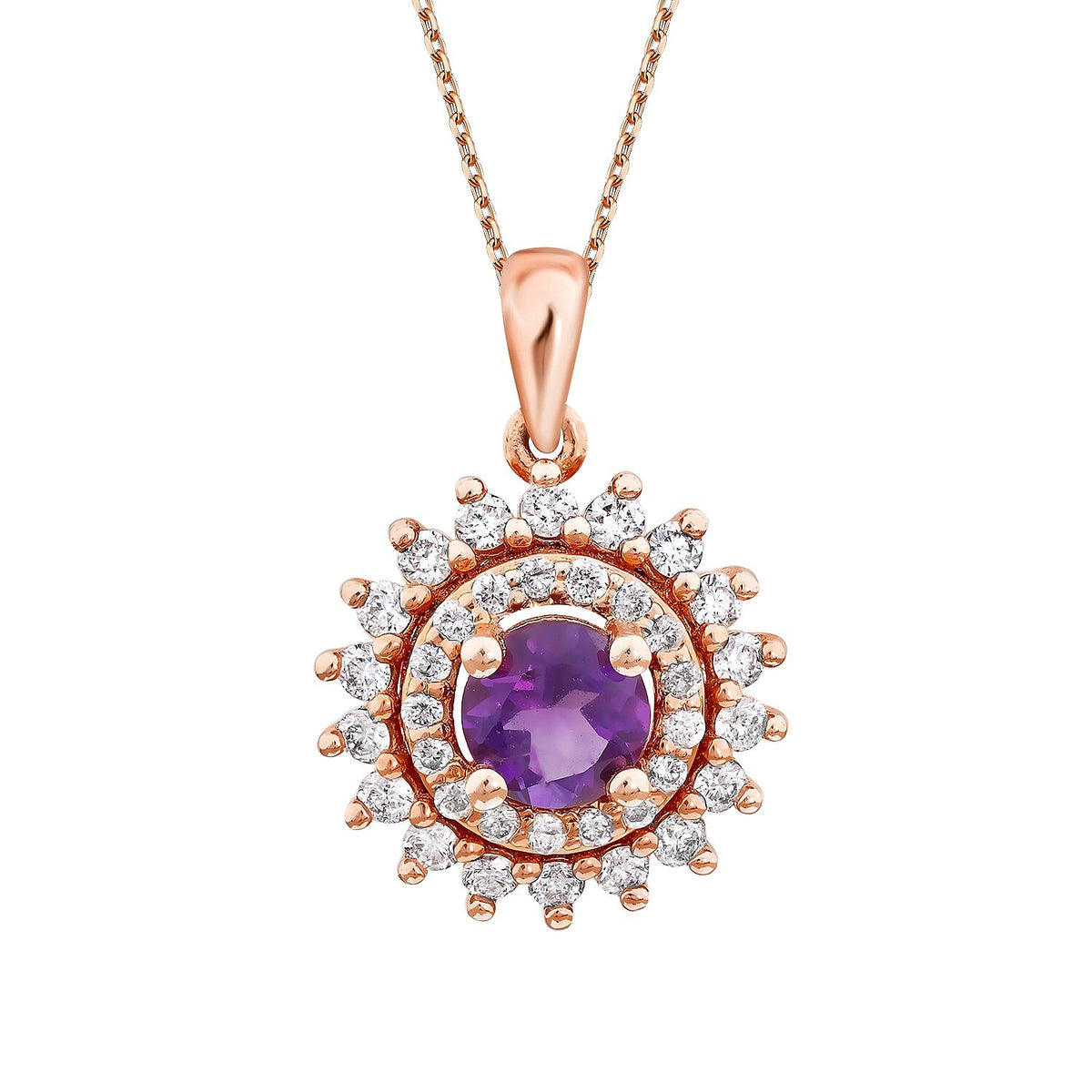 0,58 ct. Diamant-Amethyst-Halskette