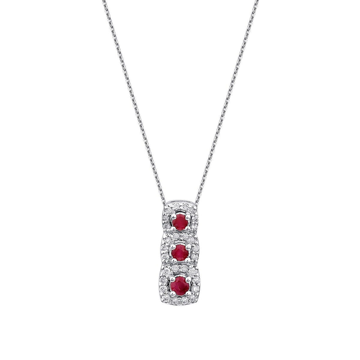 0,33 ct. Diamant-Rubin-Halskette