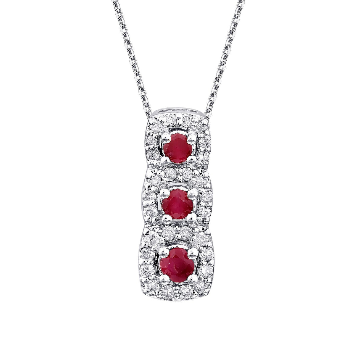 0,33 ct. Diamant-Rubin-Halskette