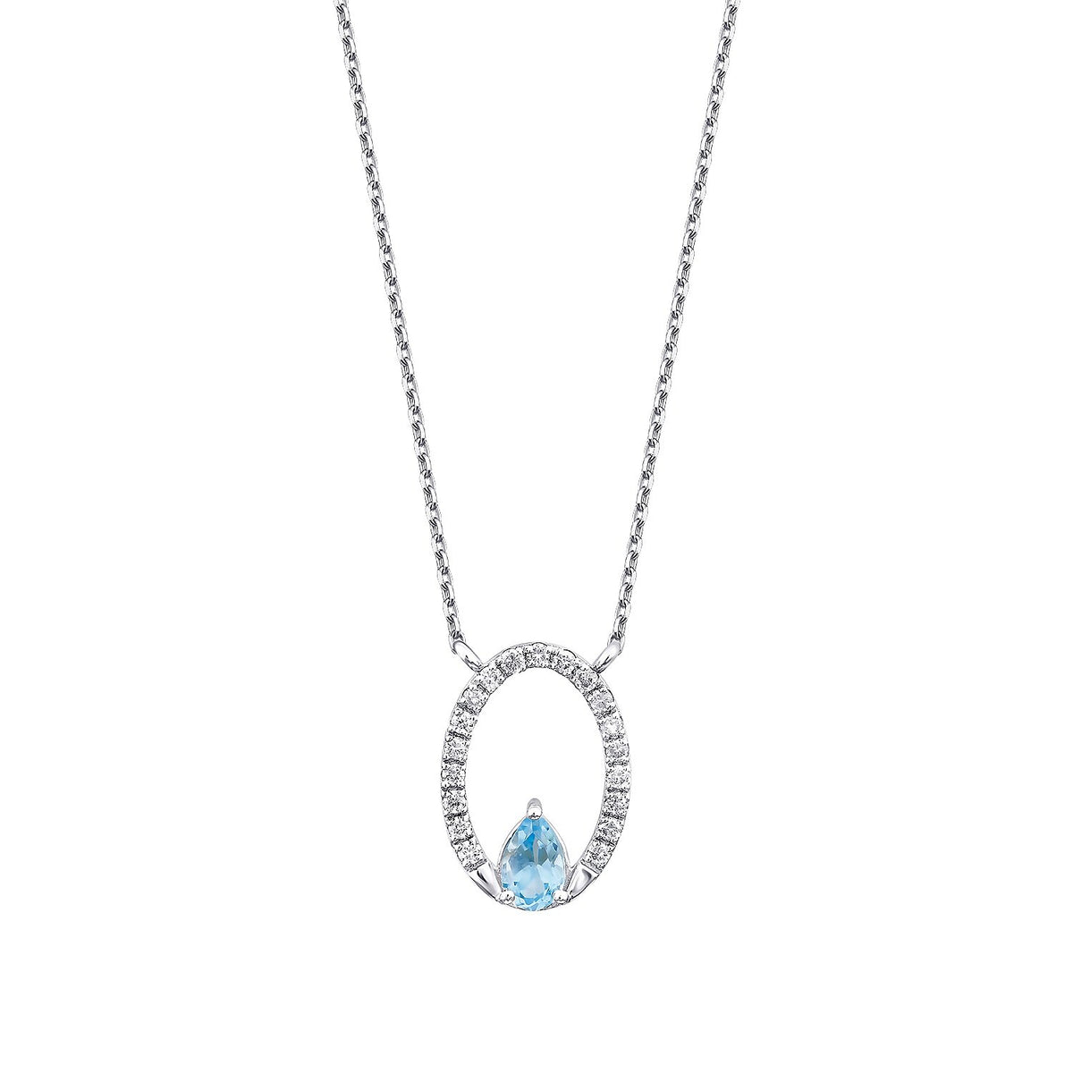 0,51 ct. Diamant-Blautopas-Halskette