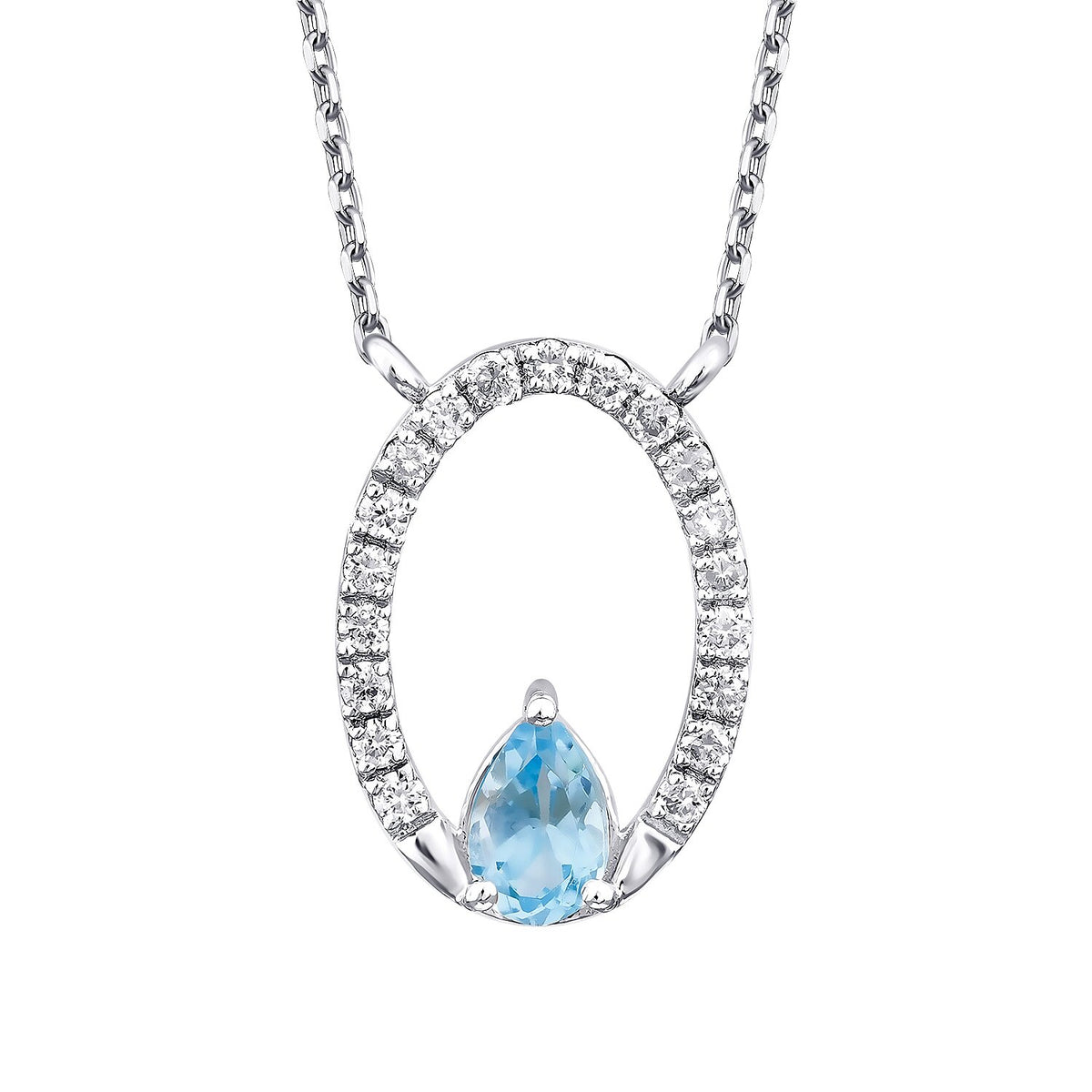0,51 ct. Diamant-Blautopas-Halskette