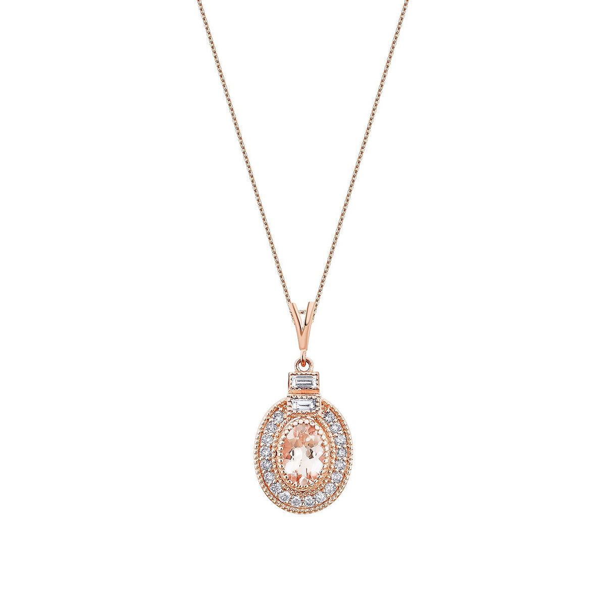 0,56 ct. Diamant-Morganit-Halskette
