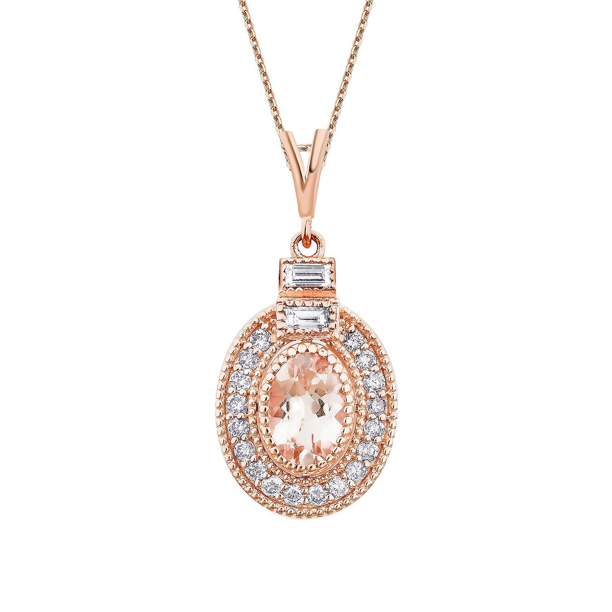 0,56 ct. Diamant-Morganit-Halskette