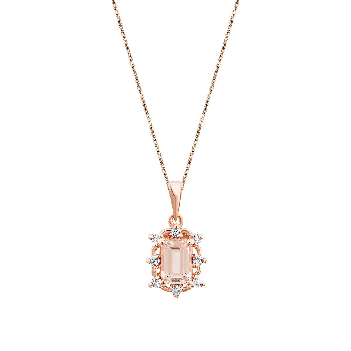 0,60 ct. Diamant-Morganit-Halskette