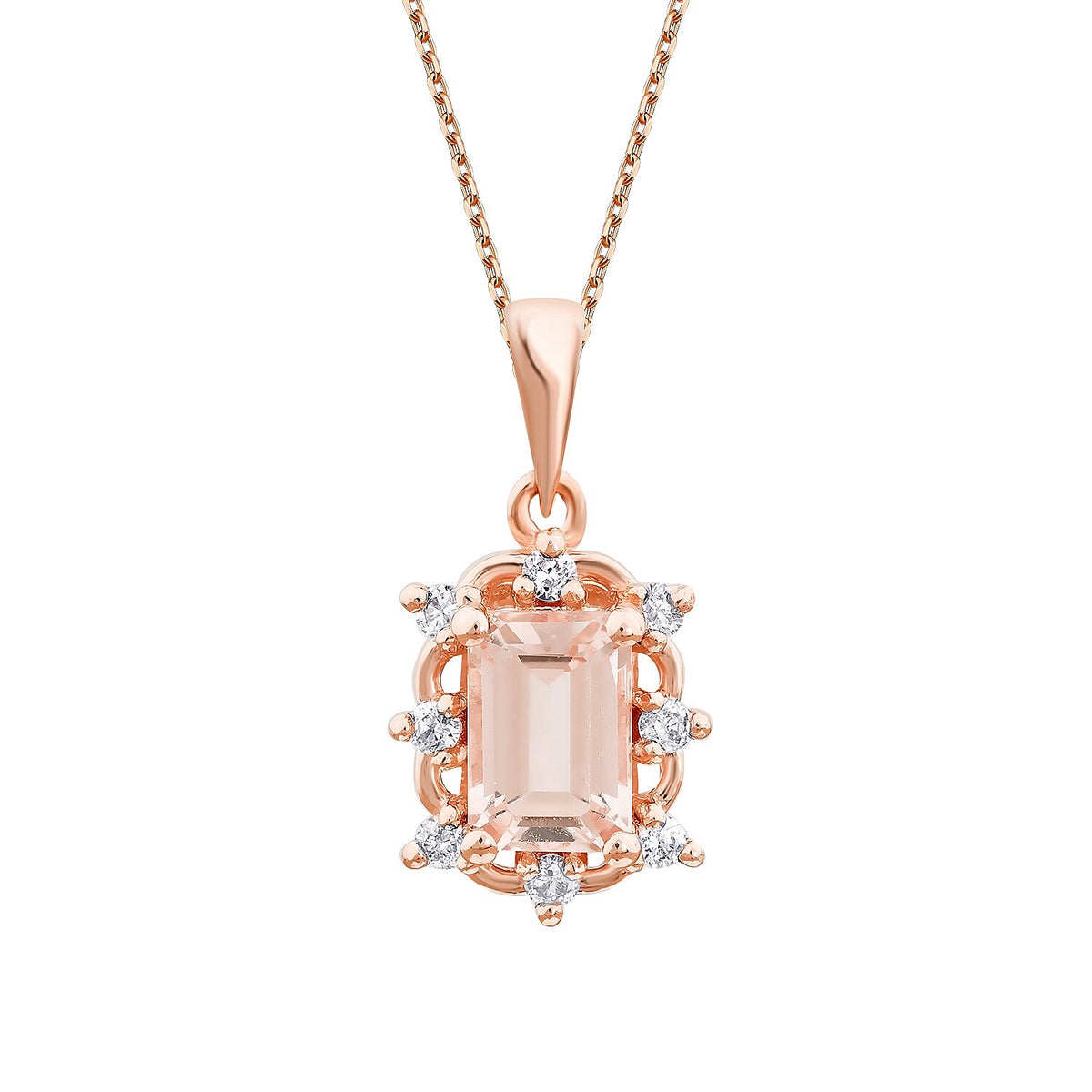 0,60 ct. Diamant-Morganit-Halskette